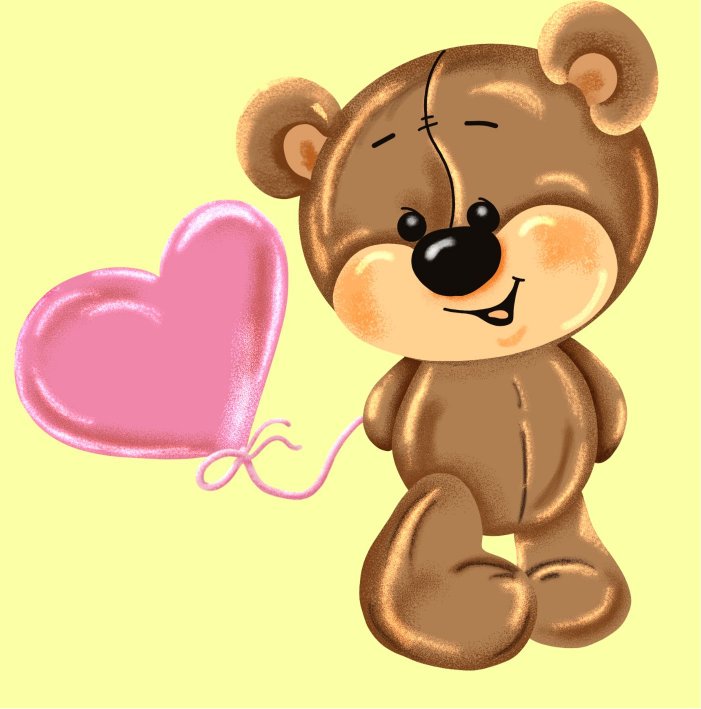 ilustracja misia z balonikiem w kszta�cie serca