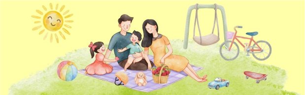 ilustracja rodziny na pikniku