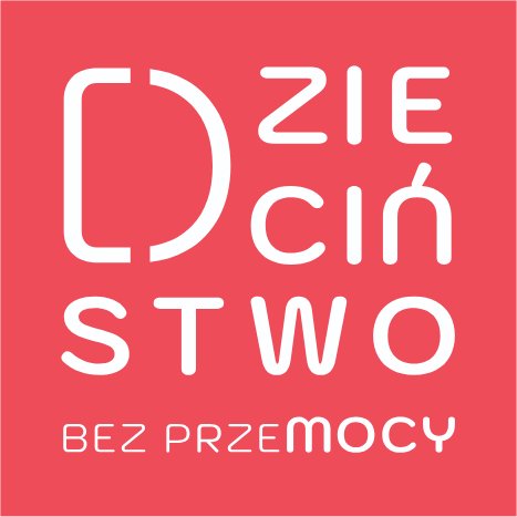 znaczek  - czerwony kwadrat z napisem:Dzieci�stwo bez przemocy