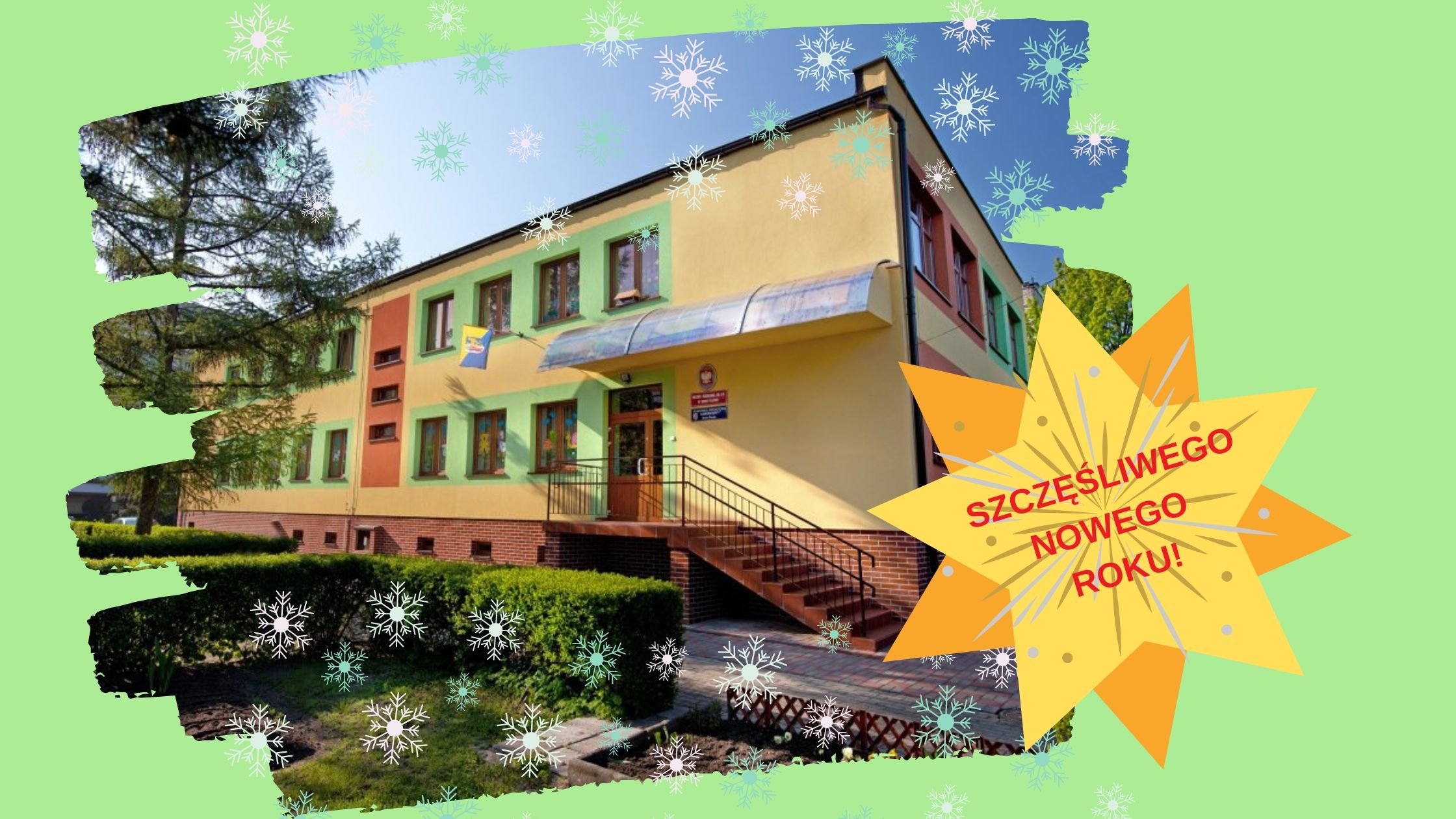 zdj�cie przedszkola z �yczeniami noworocznymi w ��tej gwiazdce